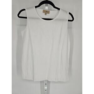 Turtle Bay New York Womens Sz S Classic Crew Neck Tank Top Solid White